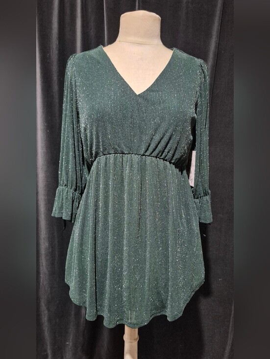 Siren Lily Tops - Siren Lily Maternity Teal Long Sleeve Shirt with V-Neck (BOX B)